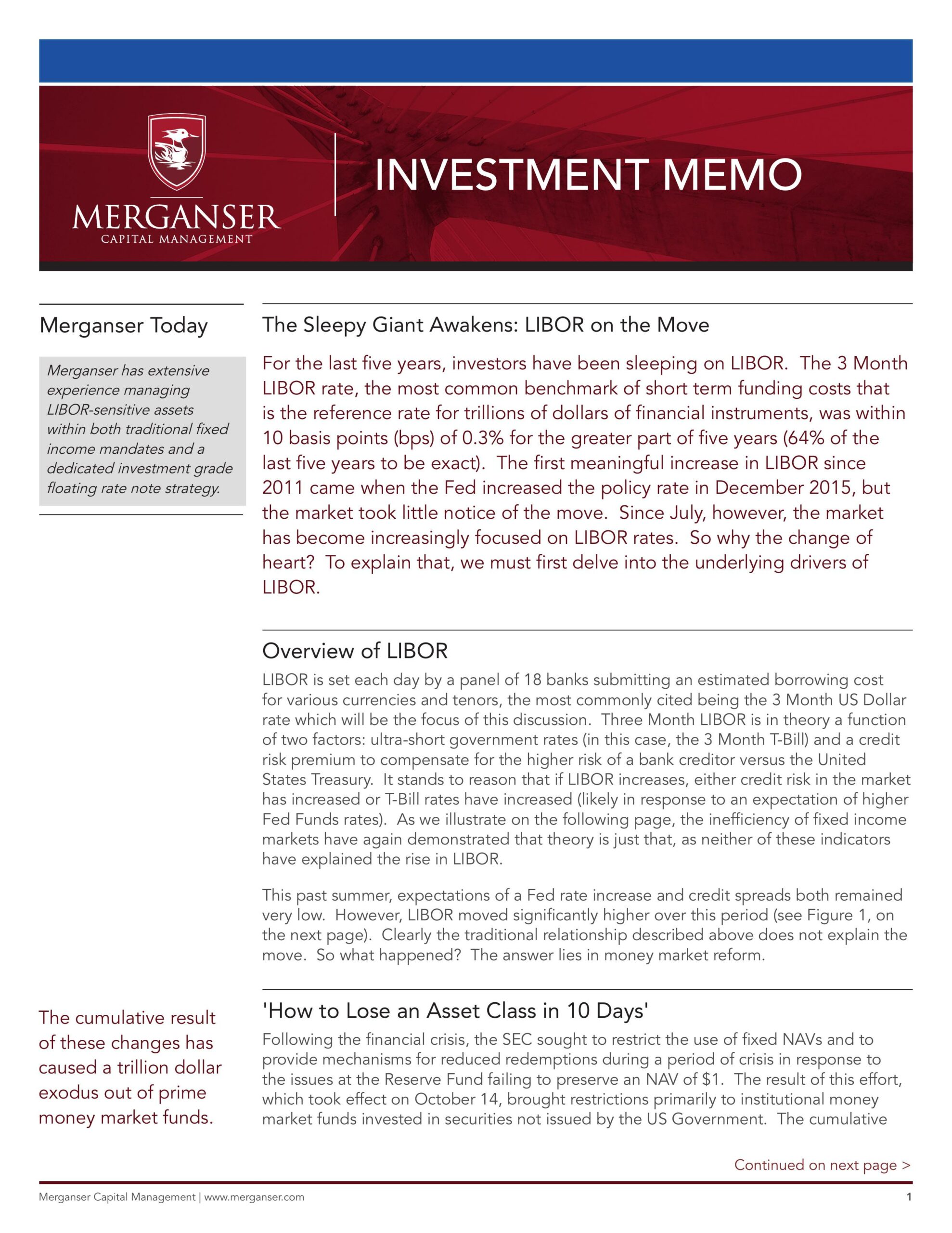 Investment Memo The Sleepy Giant Awakens Libor On The Move